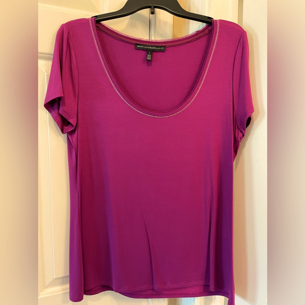 WHBM Like New! large purple scoop tee